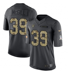 Youth Nike Oakland Raiders #39 Keith McGill Limited Black 2016 Salute to Service NFL Jersey