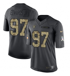 Men's Nike Oakland Raiders #97 Mario Edwards Jr Limited Black 2016 Salute to Service NFL Jersey