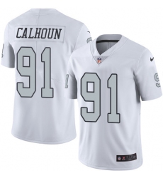 Men's Nike Oakland Raiders #91 Shilique Calhoun Limited White Rush Vapor Untouchable NFL Jersey