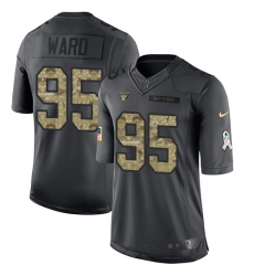 Men's Nike Oakland Raiders #95 Jihad Ward Limited Black 2016 Salute to Service NFL Jersey
