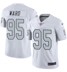 Youth Nike Oakland Raiders #95 Jihad Ward Limited White Rush Vapor Untouchable NFL Jersey