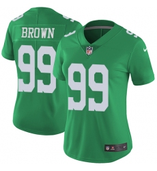 Women's Nike Philadelphia Eagles #99 Jerome Brown Limited Green Rush Vapor Untouchable NFL Jersey