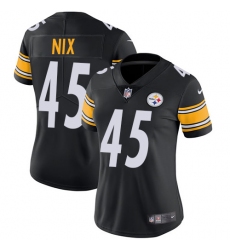 Women's Nike Pittsburgh Steelers #45 Roosevelt Nix Black Team Color Vapor Untouchable Limited Player NFL Jersey