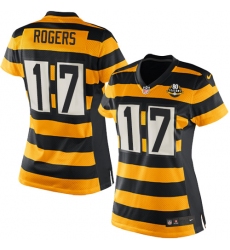 Women's Nike Pittsburgh Steelers #17 Eli Rogers Limited Yellow/Black Alternate 80TH Anniversary Throwback NFL Jersey