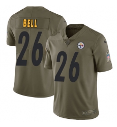 Men's Nike Pittsburgh Steelers #26 Le'Veon Bell Limited Olive 2017 Salute to Service NFL Jersey