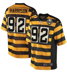 Men's Nike Pittsburgh Steelers #92 James Harrison Limited Yellow/Black Alternate 80TH Anniversary Throwback NFL Jersey