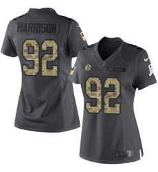 Women's Nike Pittsburgh Steelers #92 James Harrison Limited Black 2016 Salute to Service NFL Jersey