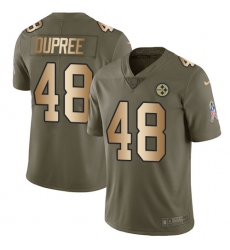 Men's Nike Pittsburgh Steelers #48 Bud Dupree Limited Olive/Gold 2017 Salute to Service NFL Jersey