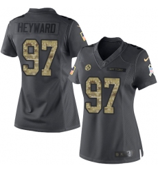 Women's Nike Pittsburgh Steelers #97 Cameron Heyward Limited Black 2016 Salute to Service NFL Jersey