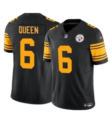 Men's Pittsburgh Steelers #6 Patrick Queen Black 2023 F.U.S.E. Color Rush Vapor Untouchable Limited Football Stitched Jersey