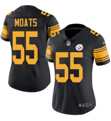 Women's Nike Pittsburgh Steelers #55 Arthur Moats Limited Black Rush Vapor Untouchable NFL Jersey
