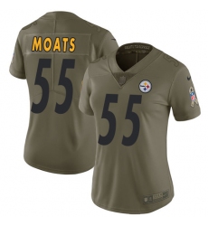 Women's Nike Pittsburgh Steelers #55 Arthur Moats Limited Olive 2017 Salute to Service NFL Jersey