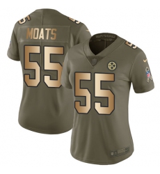 Women's Nike Pittsburgh Steelers #55 Arthur Moats Limited Olive/Gold 2017 Salute to Service NFL Jersey