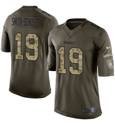 Men's Nike Pittsburgh Steelers #19 JuJu Smith-Schuster Elite Green Salute to Service NFL Jersey