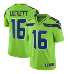 Men's Nike Seattle Seahawks #16 Tyler Lockett Elite Green Rush Vapor Untouchable NFL Jersey
