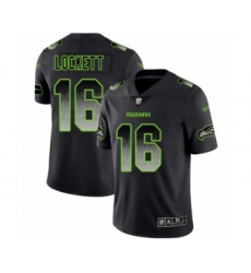 Men's Seattle Seahawks #16 Tyler Lockett Limited Black Smoke Fashion Football Jersey