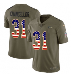 Youth Nike Seattle Seahawks #31 Kam Chancellor Limited Olive/USA Flag 2017 Salute to Service NFL Jersey
