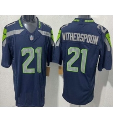 Men's Seattle Seahawks #21 Devon Witherspoon Limited Navy FUSE Vapor Jersey