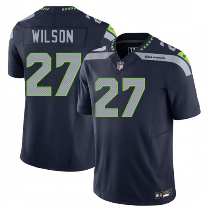 Men's Seattle Seahawks #27 Emanuel Wilson Navy 2026 F.U.S.E. Vapor Untouchable Limited Football Stitched Jersey