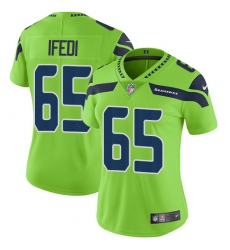 Women's Nike Seattle Seahawks #65 Germain Ifedi Limited Green Rush Vapor Untouchable NFL Jersey