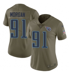 Women's Nike Tennessee Titans #91 Derrick Morgan Limited Olive 2017 Salute to Service NFL Jersey