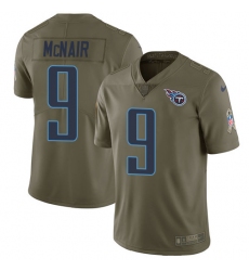 Youth Nike Tennessee Titans #9 Steve McNair Limited Olive 2017 Salute to Service NFL Jersey