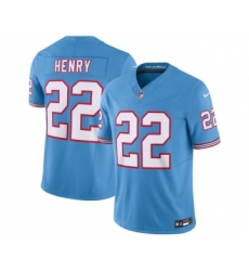 Men's Nike Tennessee Titans #22 Derrick Henry Light Blue 2023 F.U.S.E. Vapor Limited Throwback Stitched Football Jersey