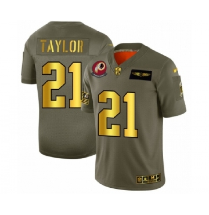 Men's Washington Redskins #21 Sean Taylor Limited Olive Gold 2019 Salute to Service Football Jersey