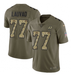 Youth Nike Washington Redskins #77 Shawn Lauvao Limited Olive/Camo 2017 Salute to Service NFL Jersey