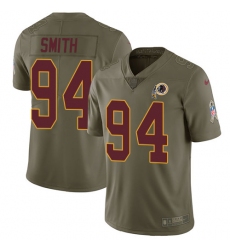 Youth Nike Washington Redskins #94 Preston Smith Limited Olive 2017 Salute to Service NFL Jersey