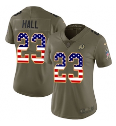 Women's Nike Washington Redskins #23 DeAngelo Hall Limited Olive/USA Flag 2017 Salute to Service NFL Jersey