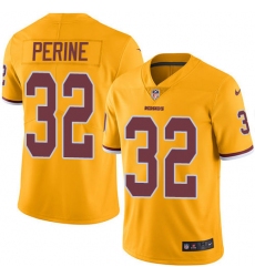 Men's Nike Washington Redskins #32 Samaje Perine Limited Gold Rush Vapor Untouchable NFL Jersey