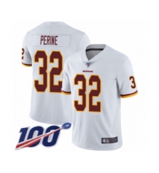 Men's Washington Redskins #32 Samaje Perine White Vapor Untouchable Limited Player 100th Season Football Jersey