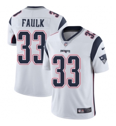 Men's Nike New England Patriots #33 Kevin Faulk White Vapor Untouchable Limited Player NFL Jersey