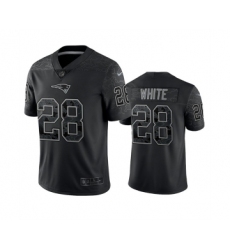 Men's New England Patriots #28 James White Black Reflective Limited Stitched Football Jersey
