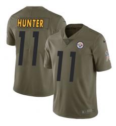 Youth Nike Pittsburgh Steelers #11 Justin Hunter Limited Olive 2017 Salute to Service NFL Jersey