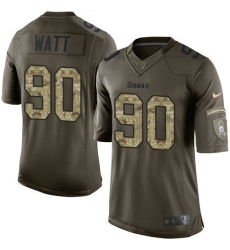 Men's Nike Pittsburgh Steelers #90 T. J. Watt Elite Green Salute to Service NFL Jersey