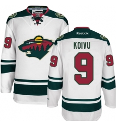 Women's Reebok Minnesota Wild #9 Mikko Koivu Authentic White Away NHL Jersey