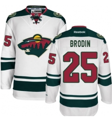 Youth Reebok Minnesota Wild #25 Jonas Brodin Authentic White Away NHL Jersey
