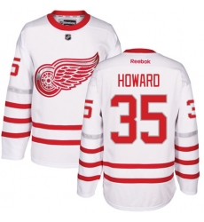 Men's Reebok Detroit Red Wings #35 Jimmy Howard Authentic White 2017 Centennial Classic NHL Jersey