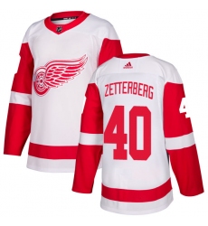 Men's Adidas Detroit Red Wings #40 Henrik Zetterberg Authentic White Away NHL Jersey