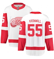 Men's Detroit Red Wings #55 Niklas Kronwall Fanatics Branded White Away Breakaway NHL Jersey