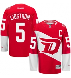 Men's Reebok Detroit Red Wings #5 Nicklas Lidstrom Authentic Red 2016 Stadium Series NHL Jersey