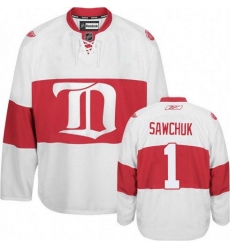 Youth Reebok Detroit Red Wings #1 Terry Sawchuk Authentic White Third NHL Jersey