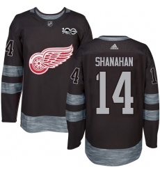 Men's Adidas Detroit Red Wings #14 Brendan Shanahan Authentic Black 1917-2017 100th Anniversary NHL Jersey