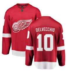 Youth Detroit Red Wings #10 Alex Delvecchio Fanatics Branded Red Home Breakaway NHL Jersey