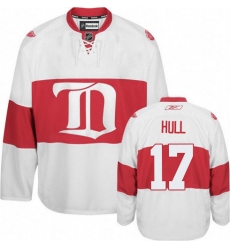 Men's Reebok Detroit Red Wings #17 Brett Hull Authentic White Third NHL Jersey