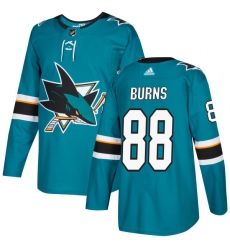 Men's Adidas San Jose Sharks #88 Brent Burns Premier Teal Green Home NHL Jersey