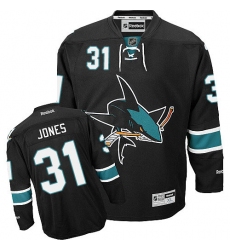 Women's Reebok San Jose Sharks #31 Martin Jones Premier Black Third NHL Jersey