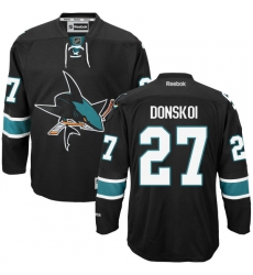 Men's Reebok San Jose Sharks #27 Joonas Donskoi Premier Black Third NHL Jersey